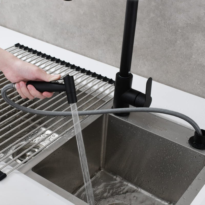 CIENCIA Kitchen Sink Side Sprayer Set Stainless Steel Pull Out Spray Head with Hose and Holder, Black, WS030CF - Image 3